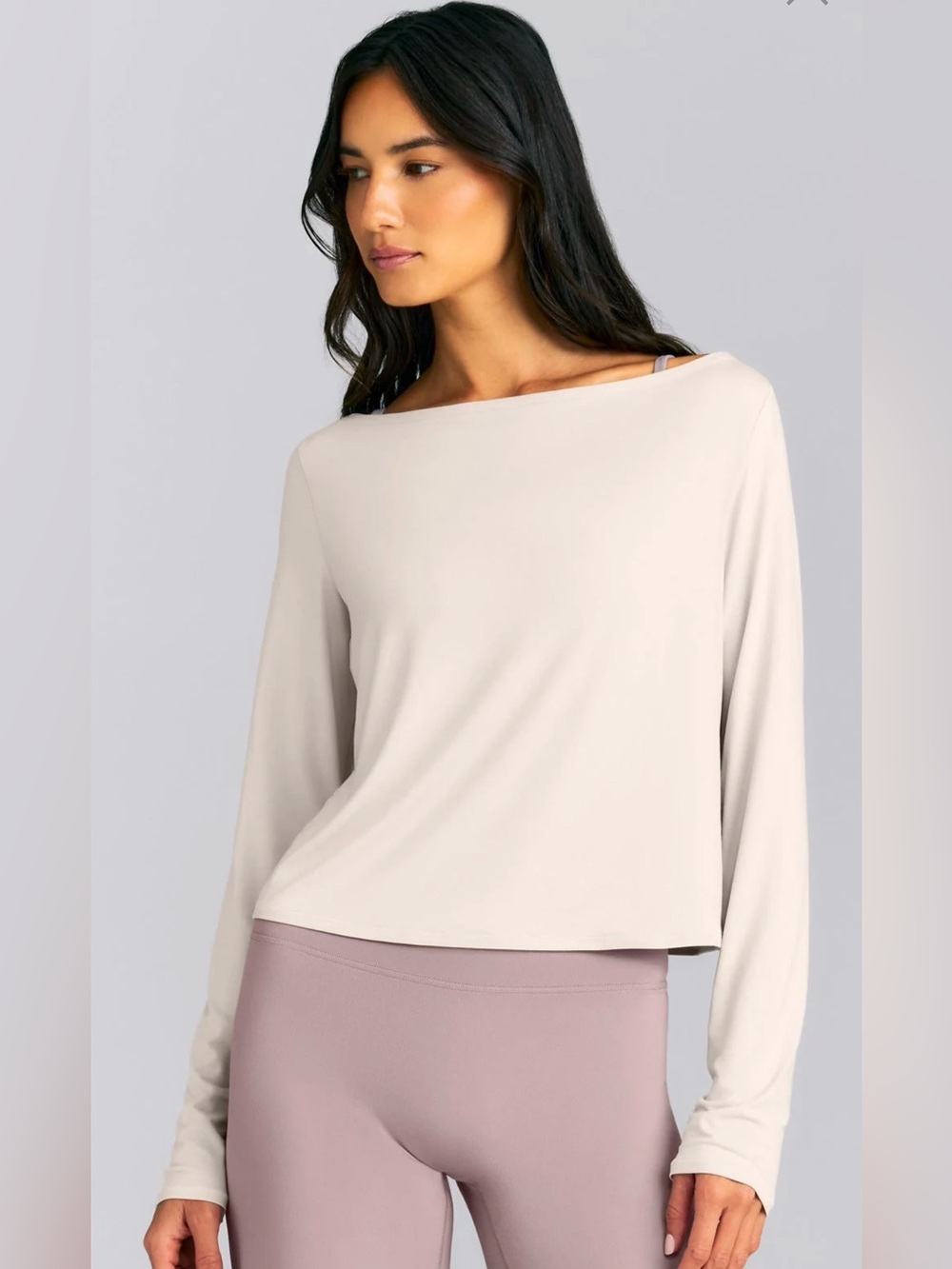 Oner active FORMESOFT™ RELAXED SLASH NECK LONG SLEEVE TOP